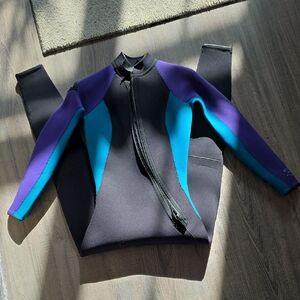 Women's Black and Blue One Piece Swimsuit